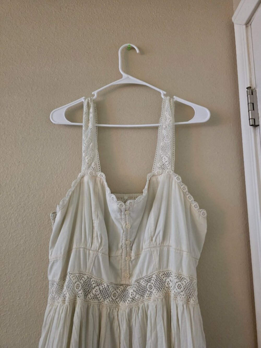 American Eagle Size XXL White Maxi Dress Eyelet - Picture 2 of 6